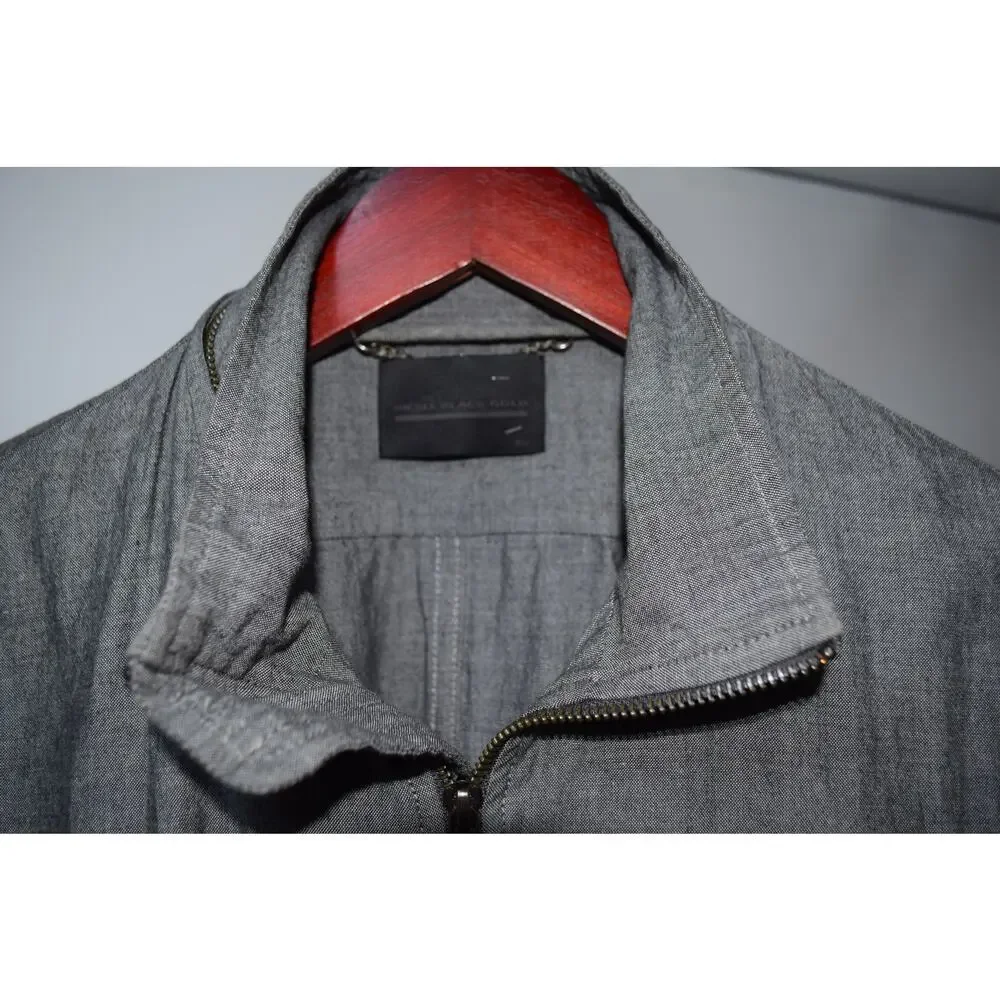 Diesel Black Gold Gray Cotton Utility Shirt Dress Jacket Drawstring Waist